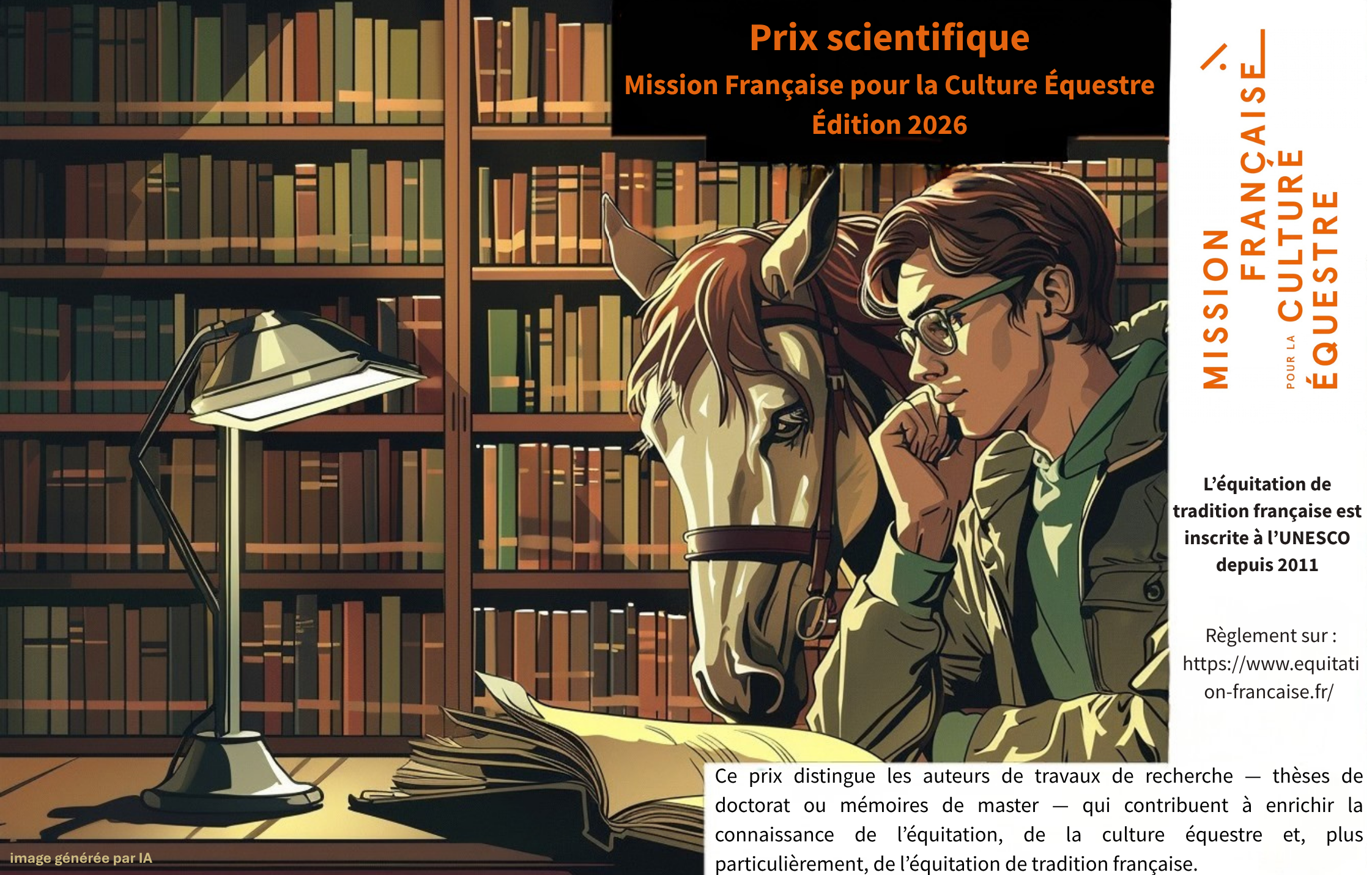 Prix scientifique de la Mission Française pour la Culture Équestre : lancement de l&rsquo;édition 2026 !